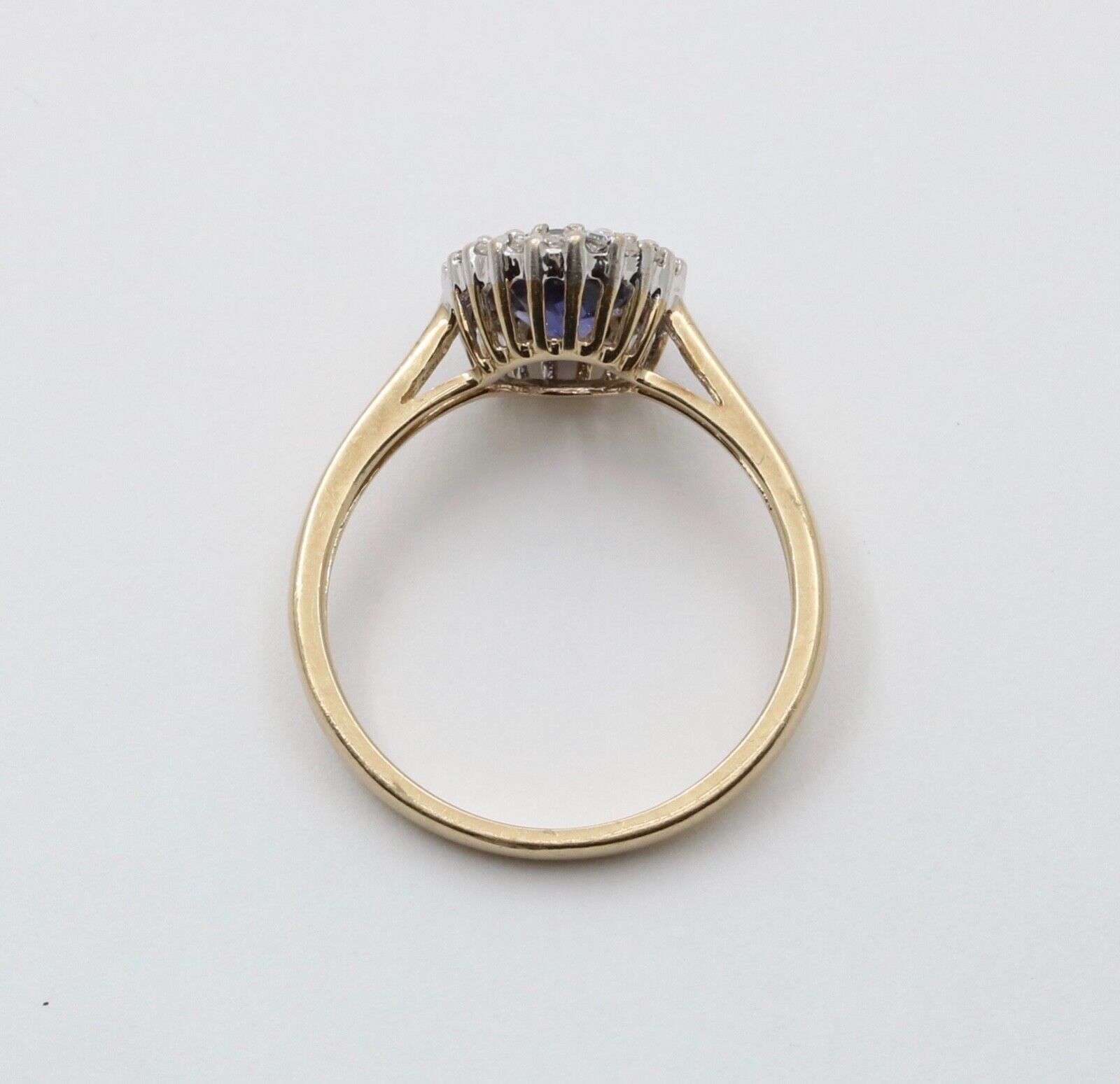 English 10K Yellow Gold Tanzanite & Diamond Ring
