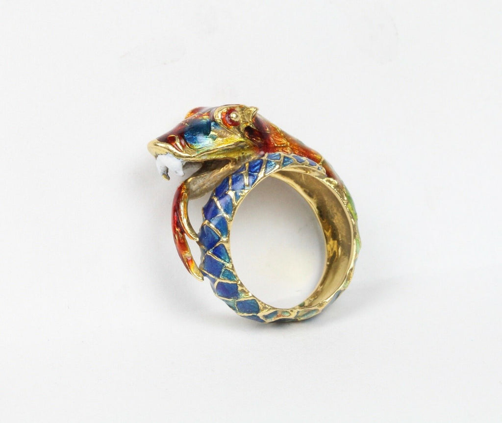 Vintage Sea Serpent 18K Unisex Ring