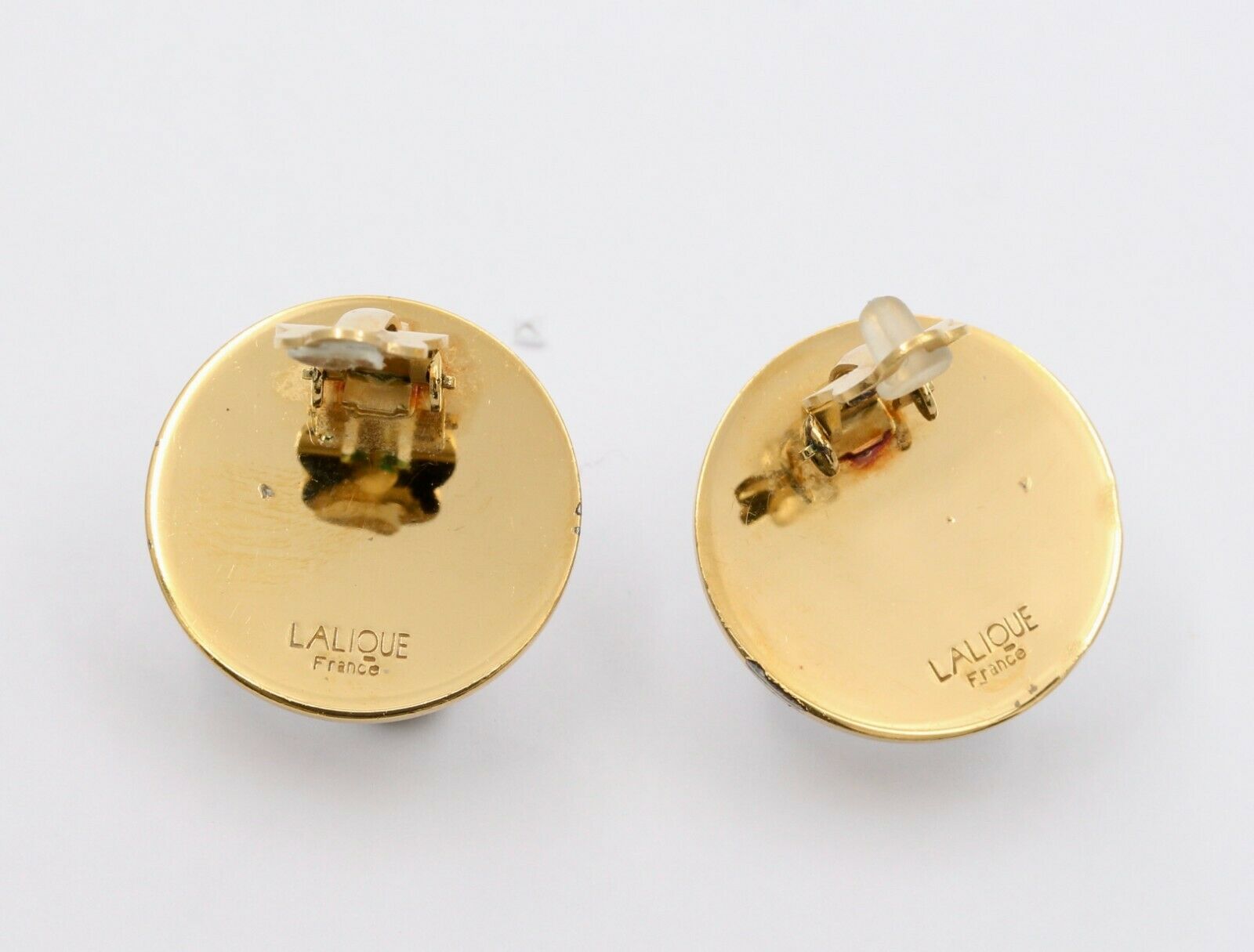 Vintage Lalique Crystal Clip Earrings