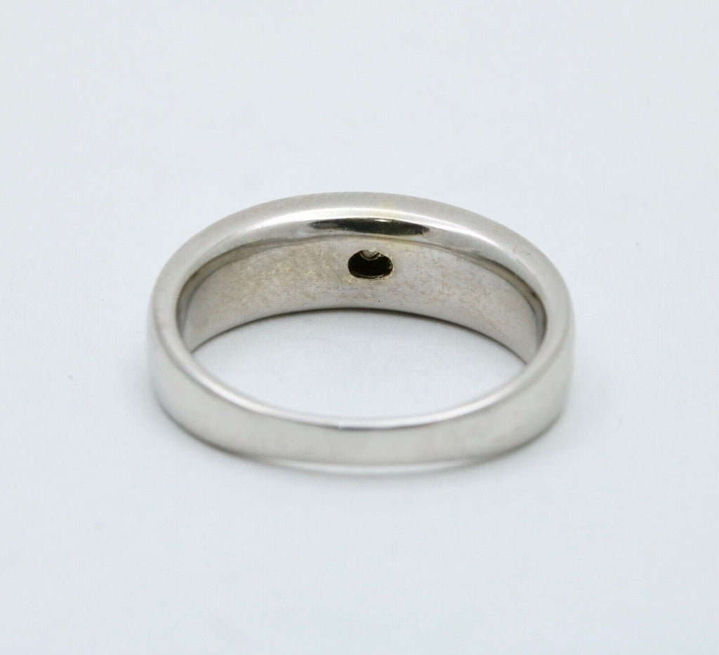 Vintage Round Baguette Cut Diamond 14K White Gold Ring