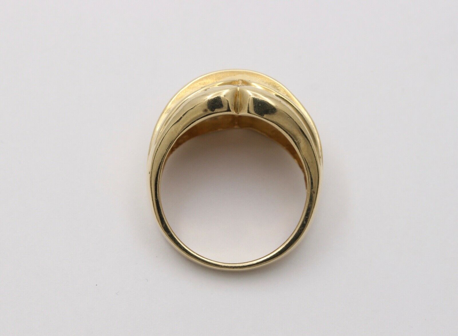 Vintage Chunky Table Cut Rubies Diamonds 14K Yellow Gold Ring
