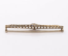 Load image into Gallery viewer, Art Deco Diamond Sapphires 14K White Gold Bar Pin Brooch
