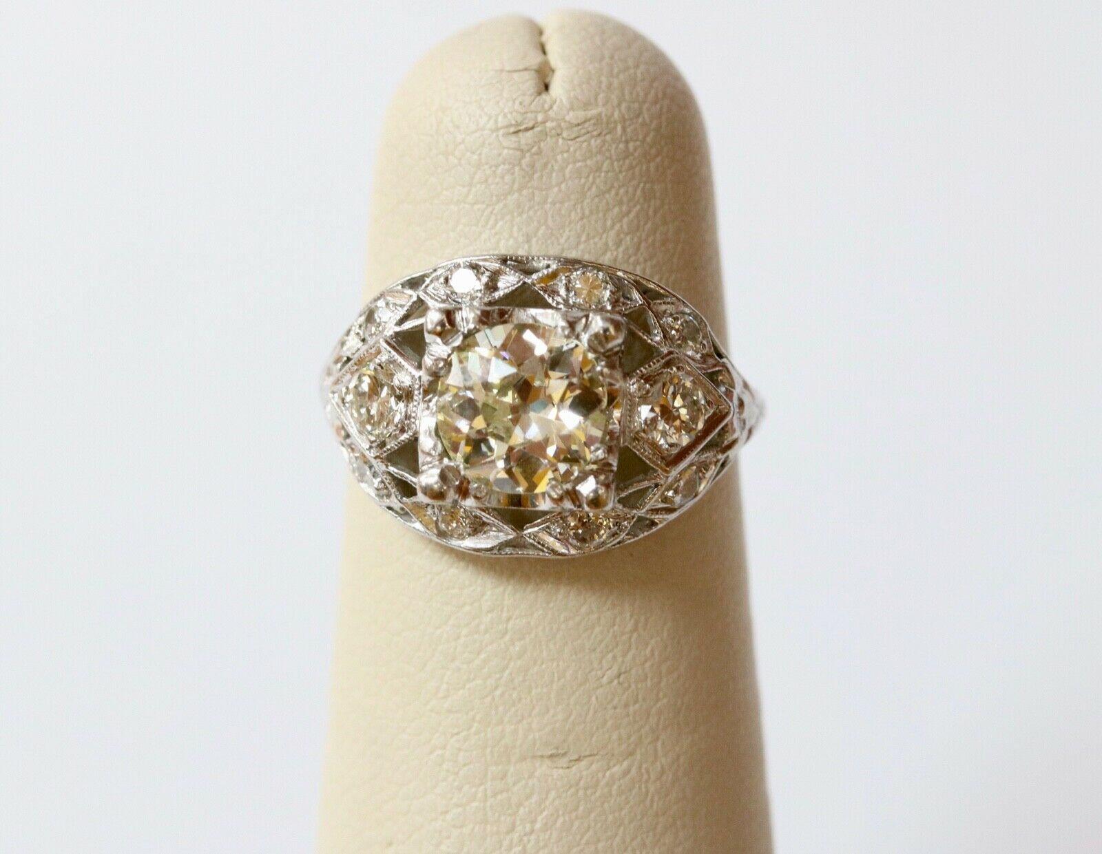 Art Deco Engagement Diamonds Platinum Ring