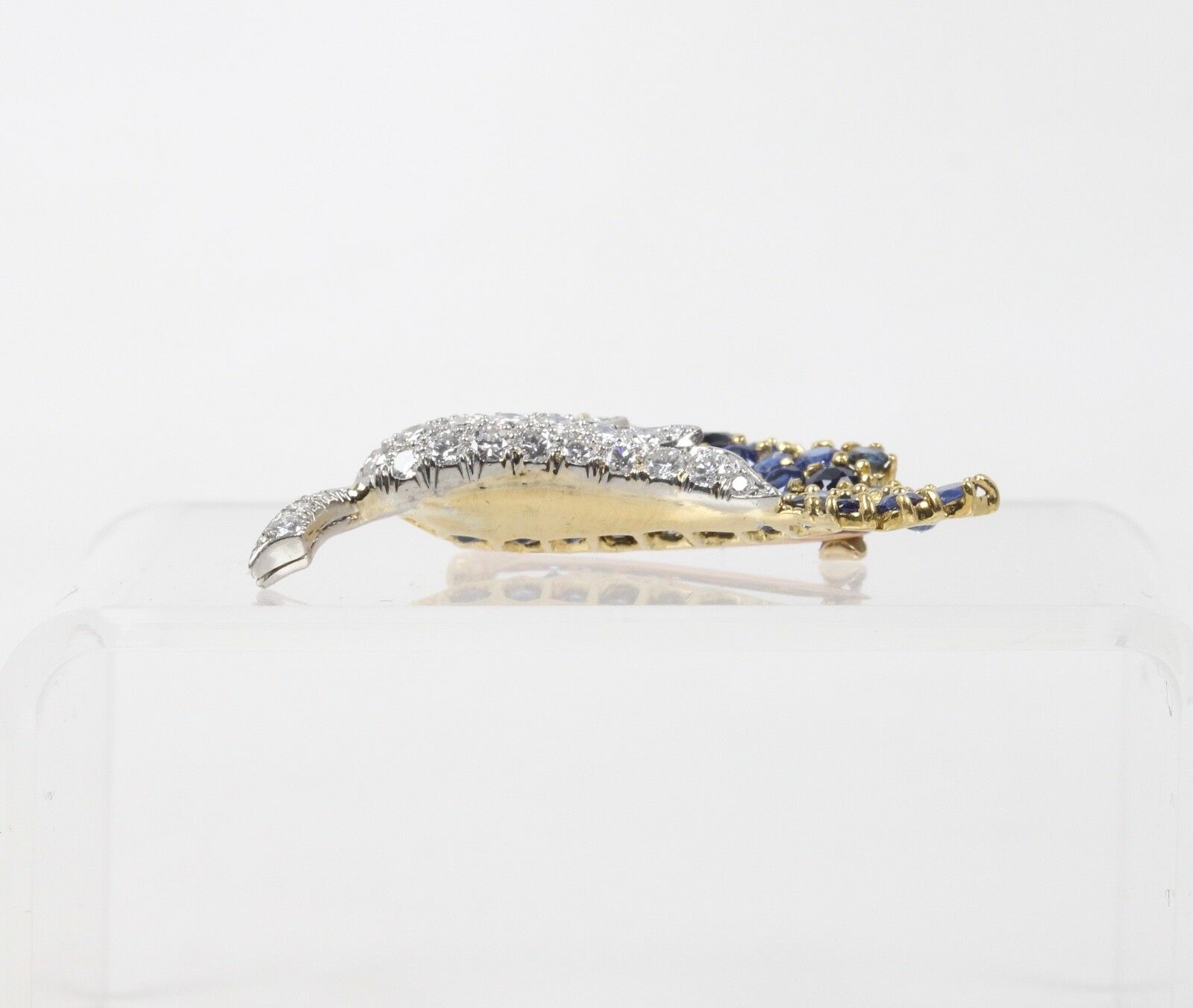 Vintage 18K Sapphire & Diamond Brooch