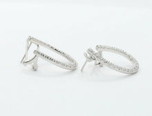 Load image into Gallery viewer, Vintage 14K White Gold Horseshoe Diamond Earrings
