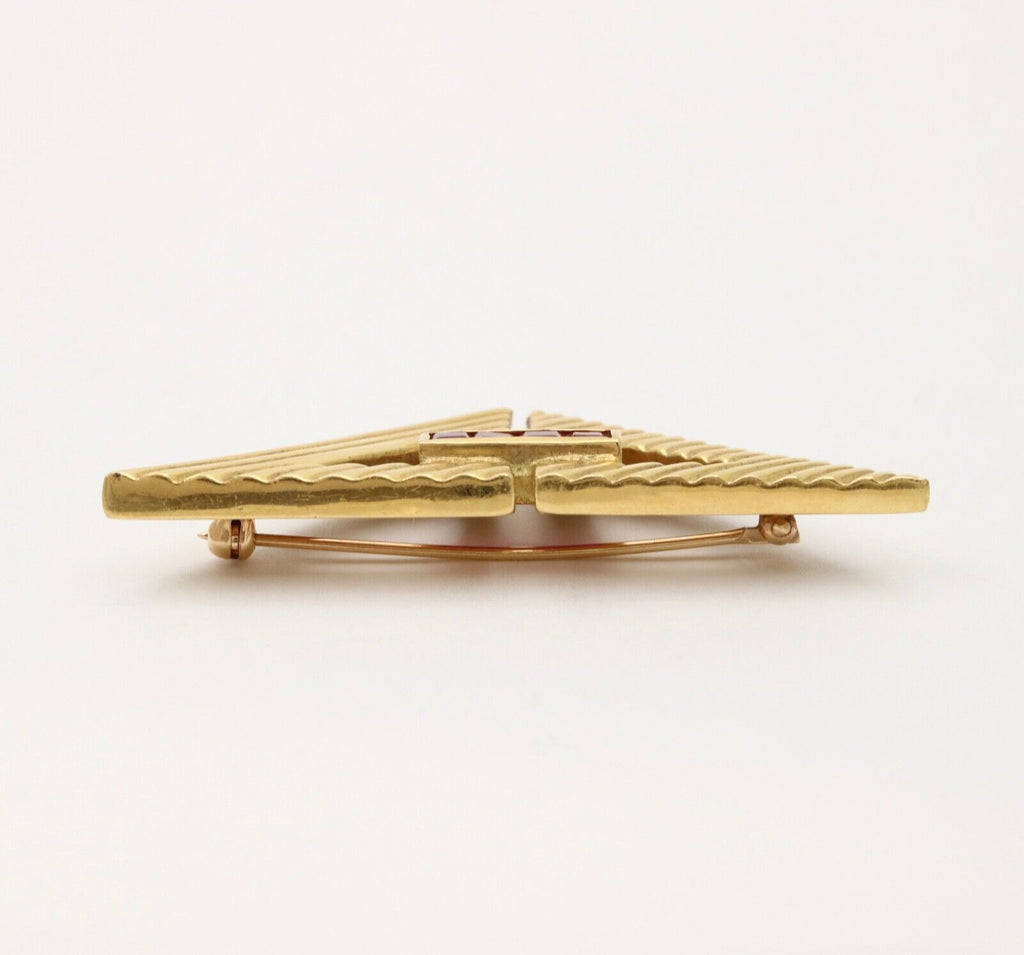 Vintage Tiffany & Co Ruby Triangle Brooch