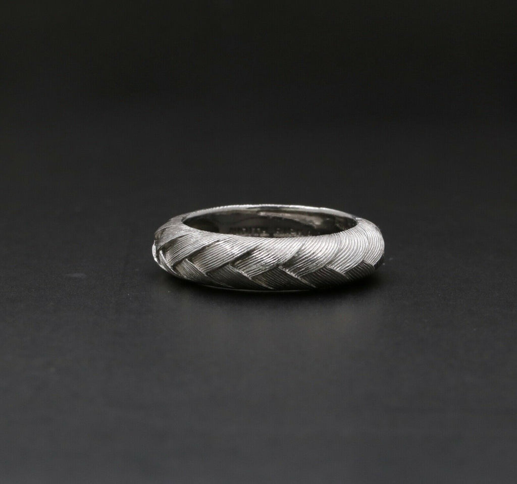 Vintage Judith Ripka Weave 925 Sterling Silver Ring Band
