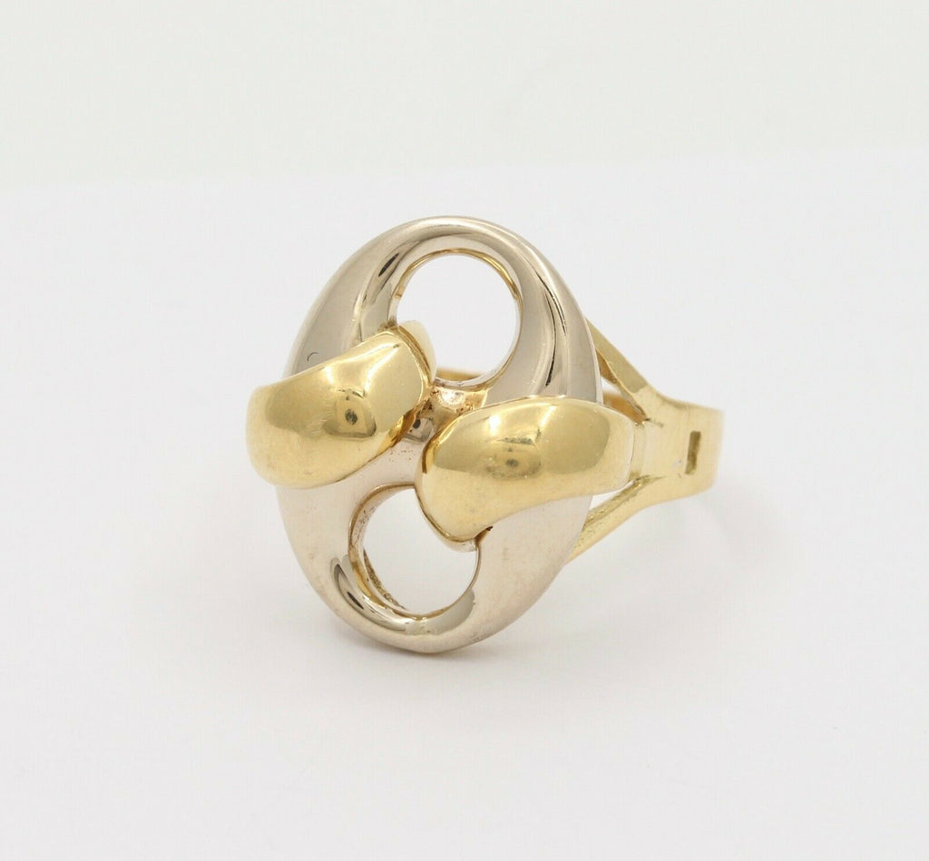 Vintage 18K Two Tone Gucci Link Ring