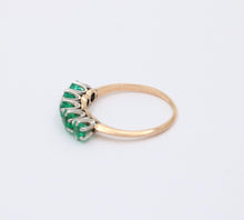 Load image into Gallery viewer, Vintage 14K Yellow Gold Emerald Five Stone Stacking Ring Band,Wedding Band.
