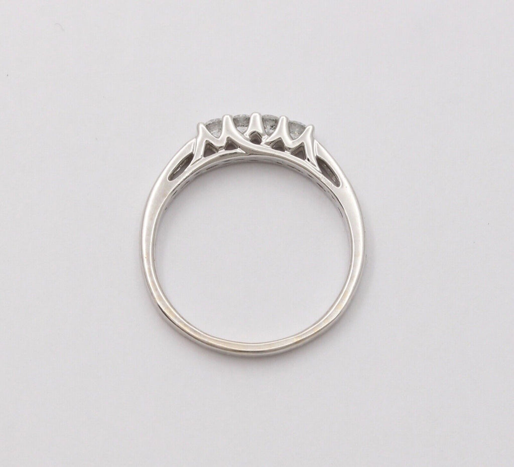 Classic Tolkowsky Diamond 14K White Gold Ring Band, Wedding Band.