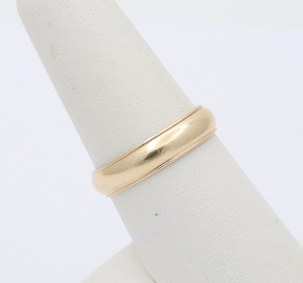 Vintage 14K Yellow Gold Wedding Band Ring, Stacking Band.
