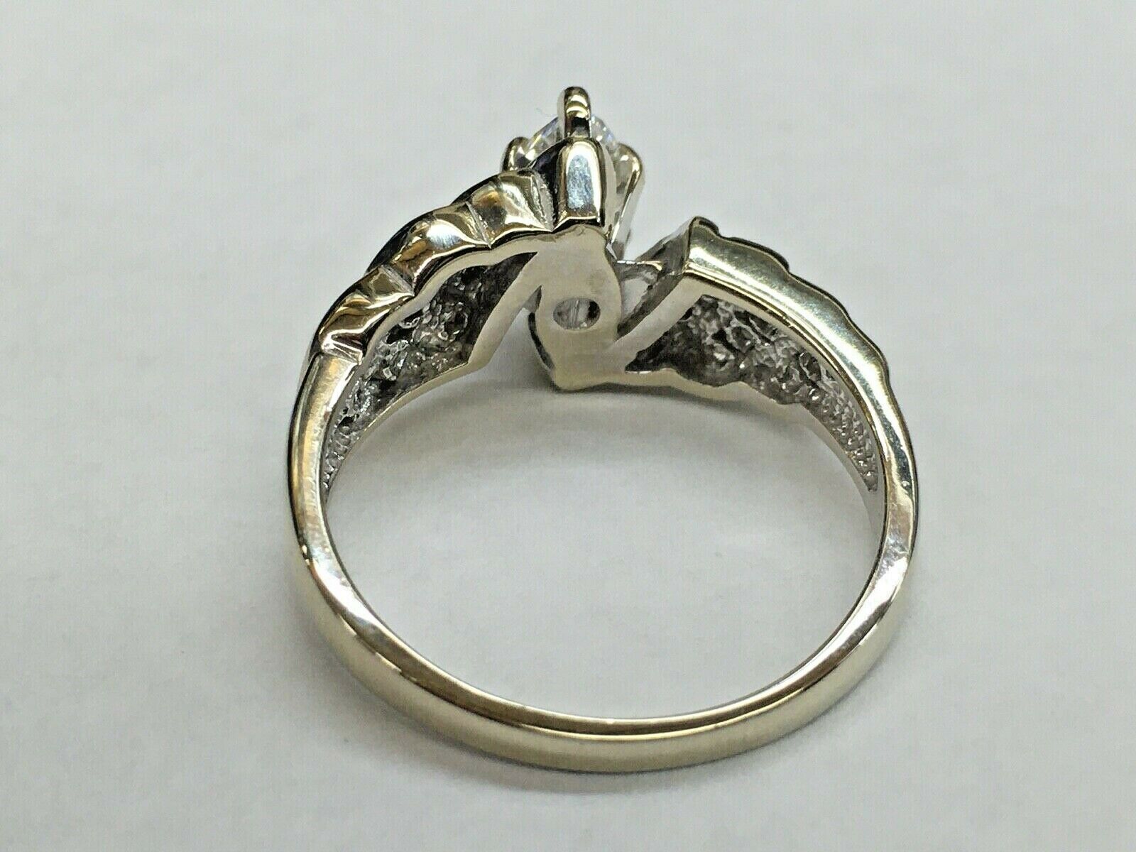 Vintage Ladies Diamonds 14K White Gold Engagement Ring