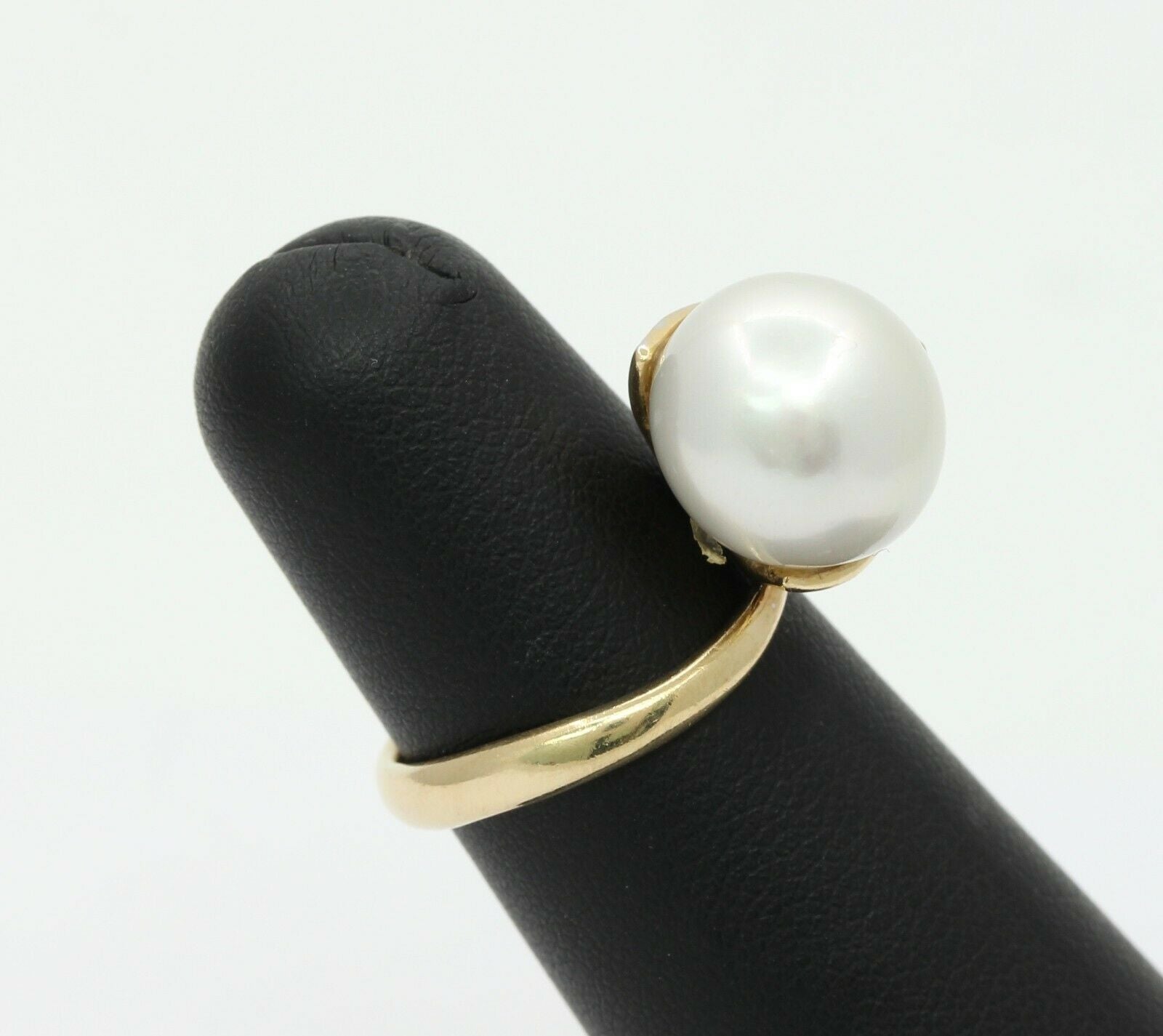 Vintage Platinum 18K Yellow Gold Diamond Pearl Cocktail Ring