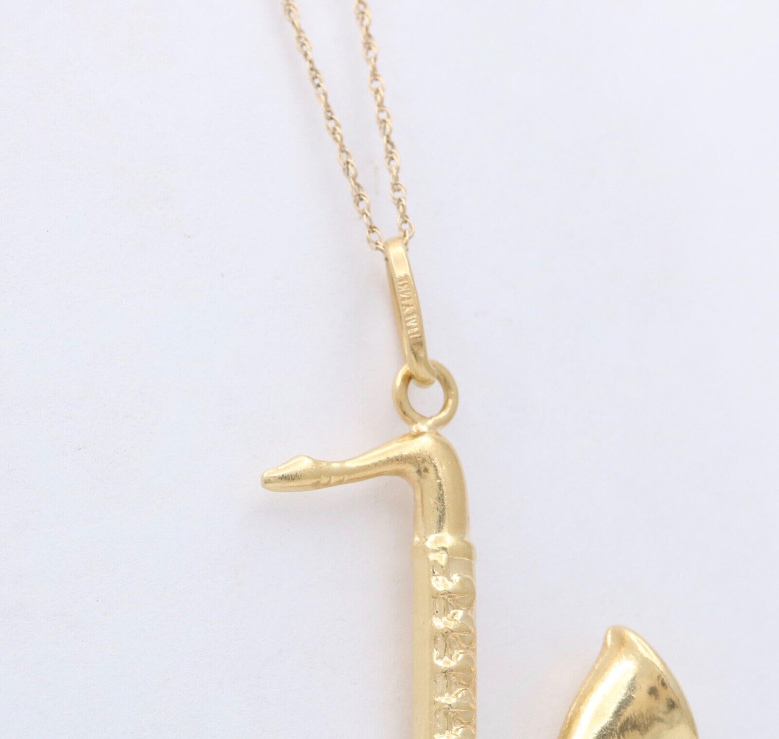 Vintage Alto Saxophone 14K Yellow Gold Pendant, Charm