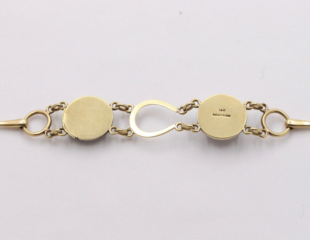 1924’s Antique Essex Crystal Horse & Fox 14K Gold Bracelet