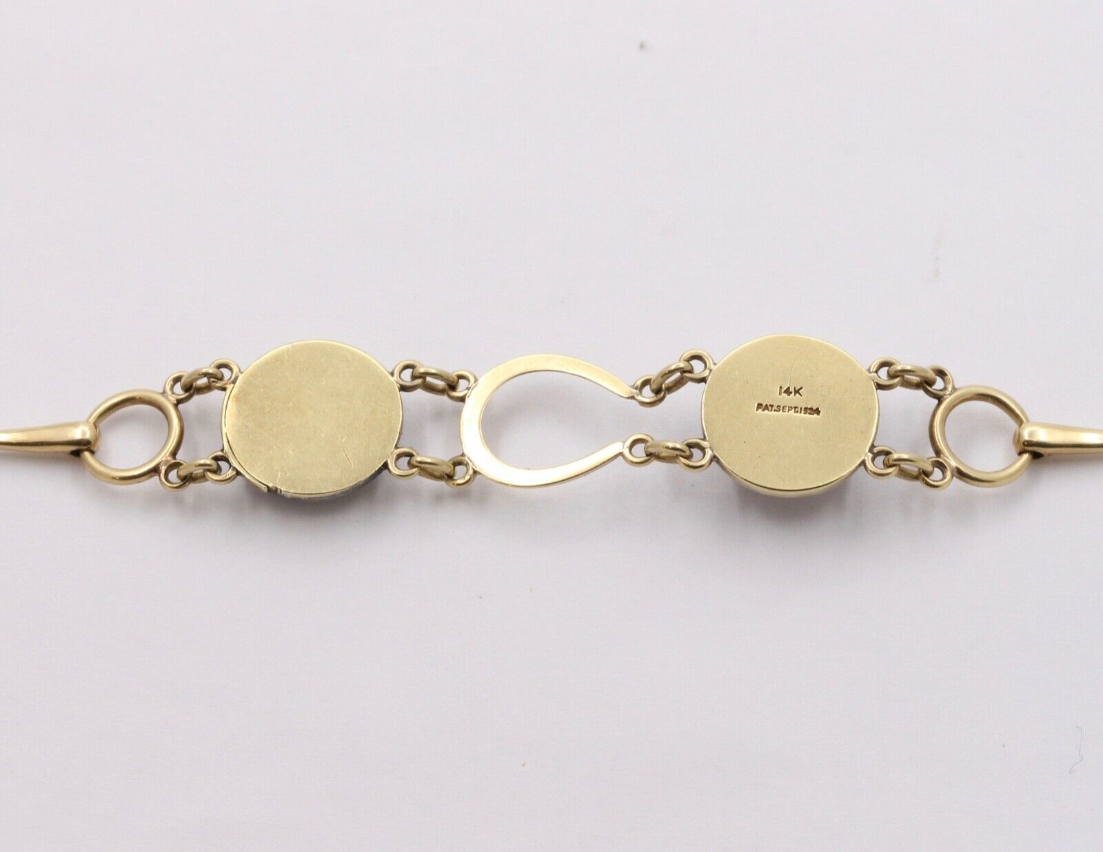 1924’s Antique Essex Crystal Horse & Fox 14K Gold Bracelet
