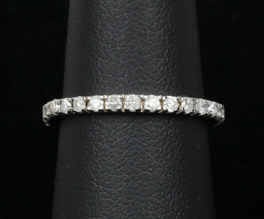 Vintage Ladies 14K White Gold Eternity Band