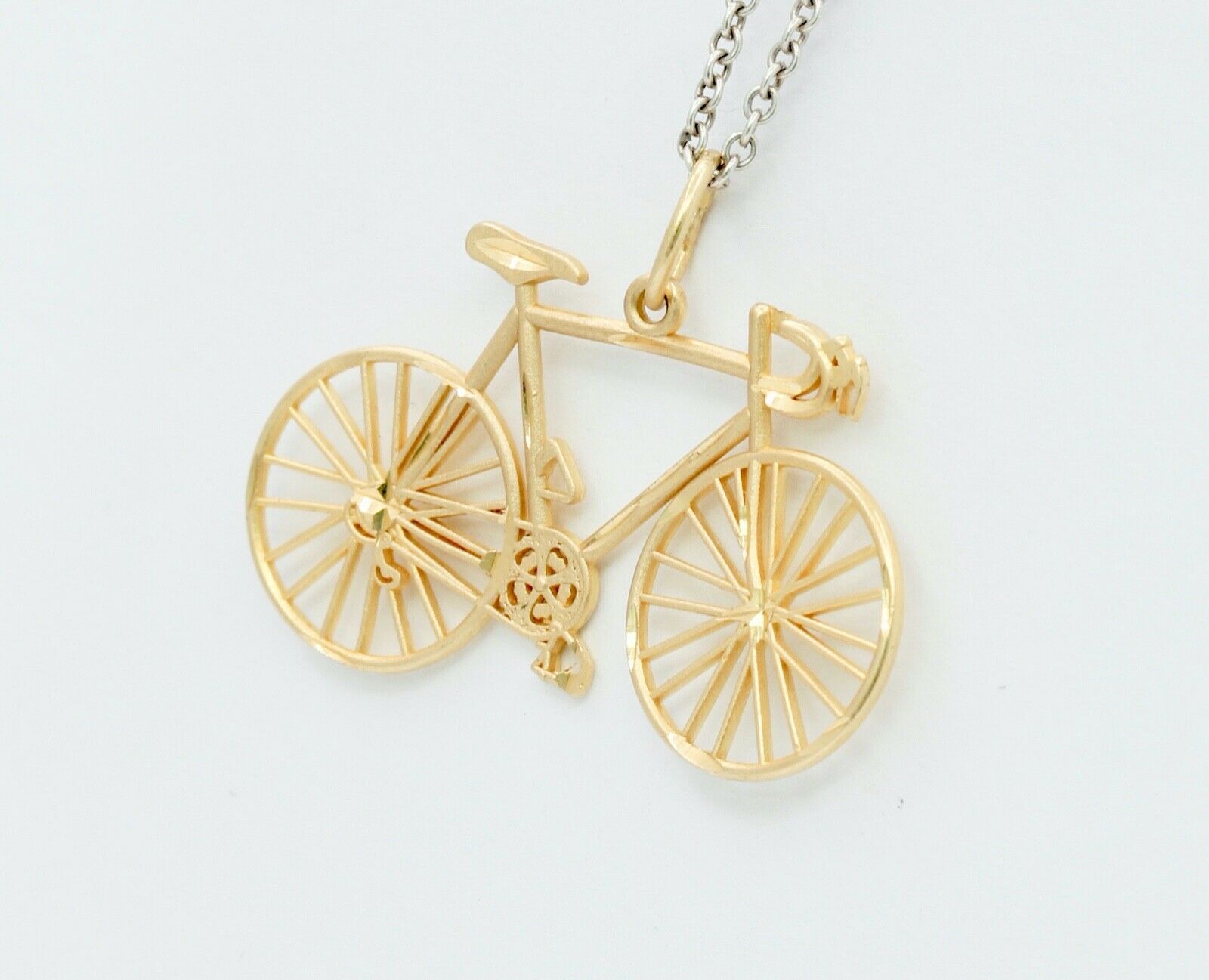 Vintage Ten Speed Racing Bicycle 14K Yellow Gold Pendant Charm