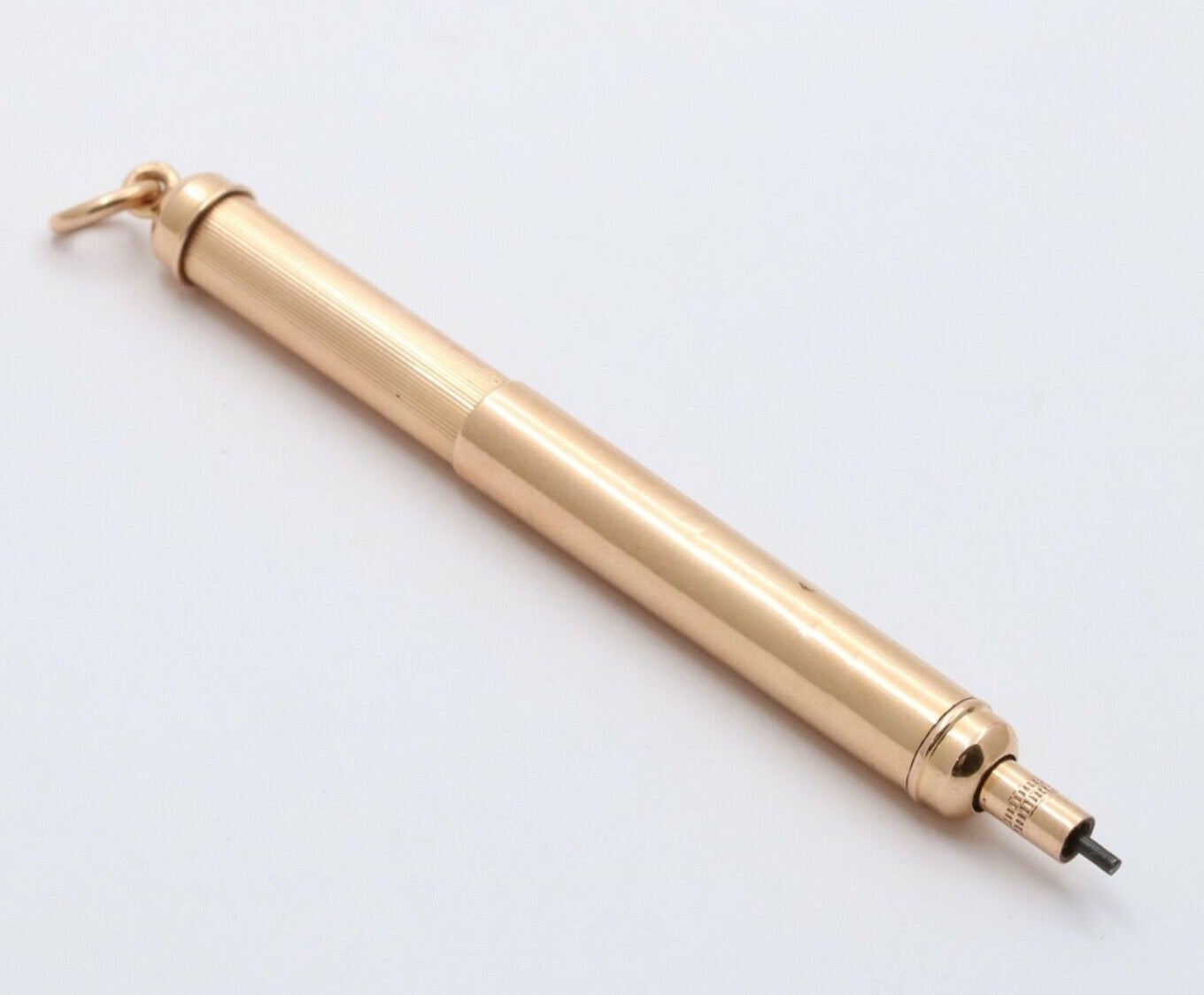 Vintage 18K Yellow Gold Mechanical Telescopic Pencil Pendant