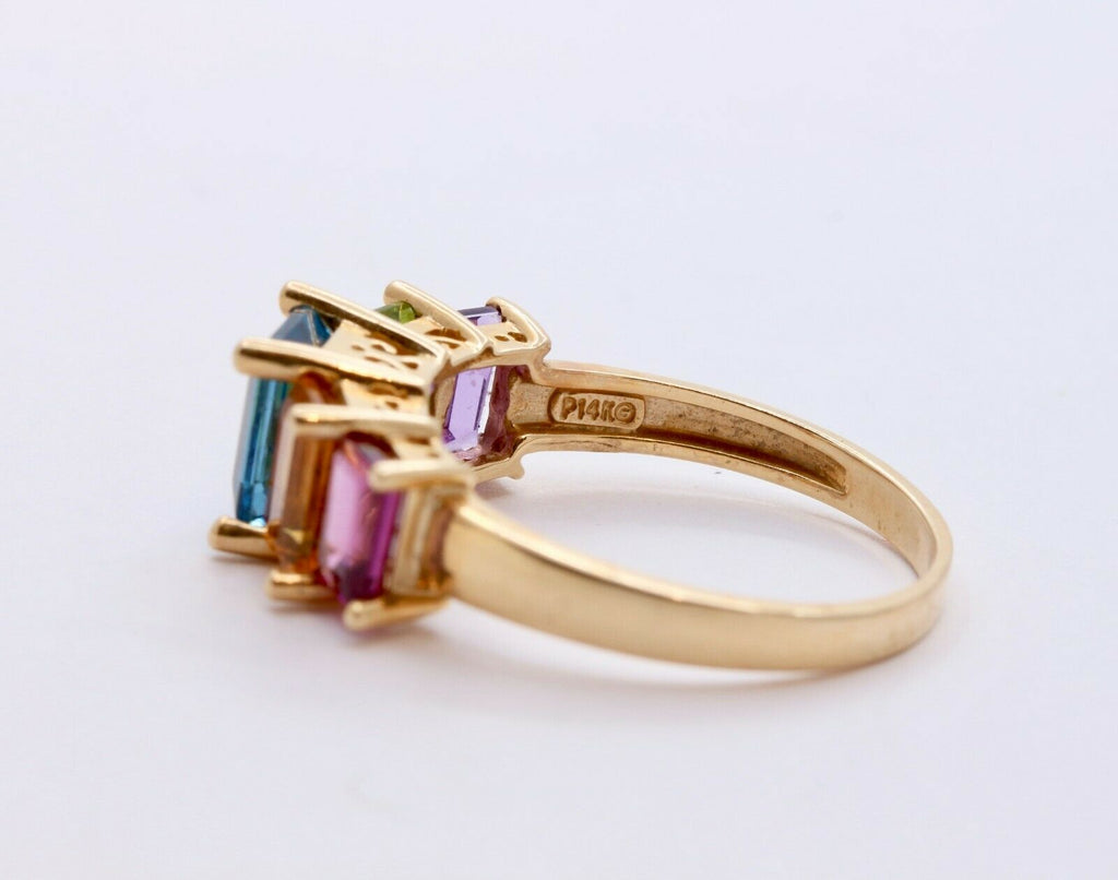 Vintage 14K Multi Stone Cocktail Ring