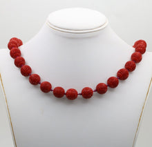 Load image into Gallery viewer, Vintage Red Cinnabar Chanterelle Necklace
