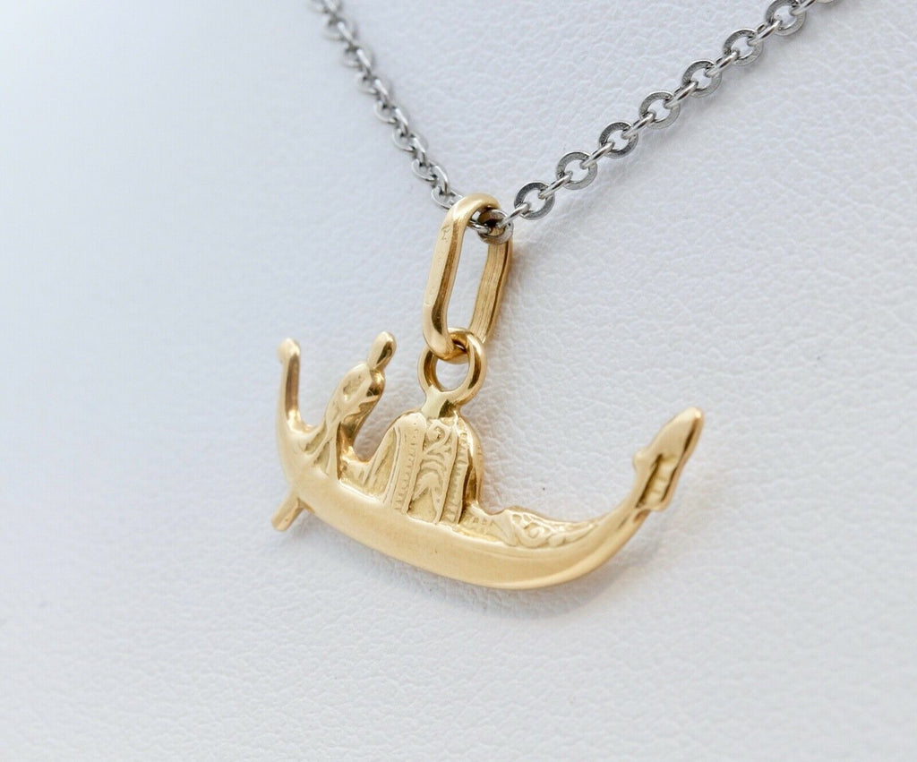 Vintage Italian Venetian Gondola Boat Pendant Charm