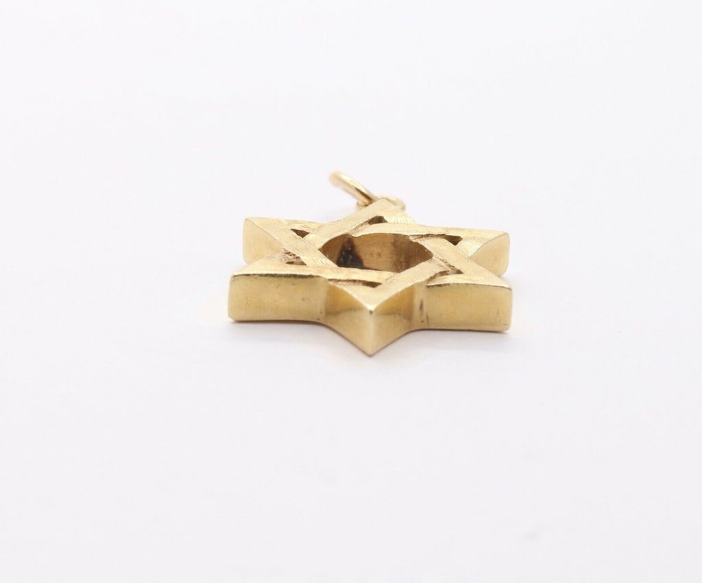 Vintage 14K Yellow Gold Star of David Pendant Charm