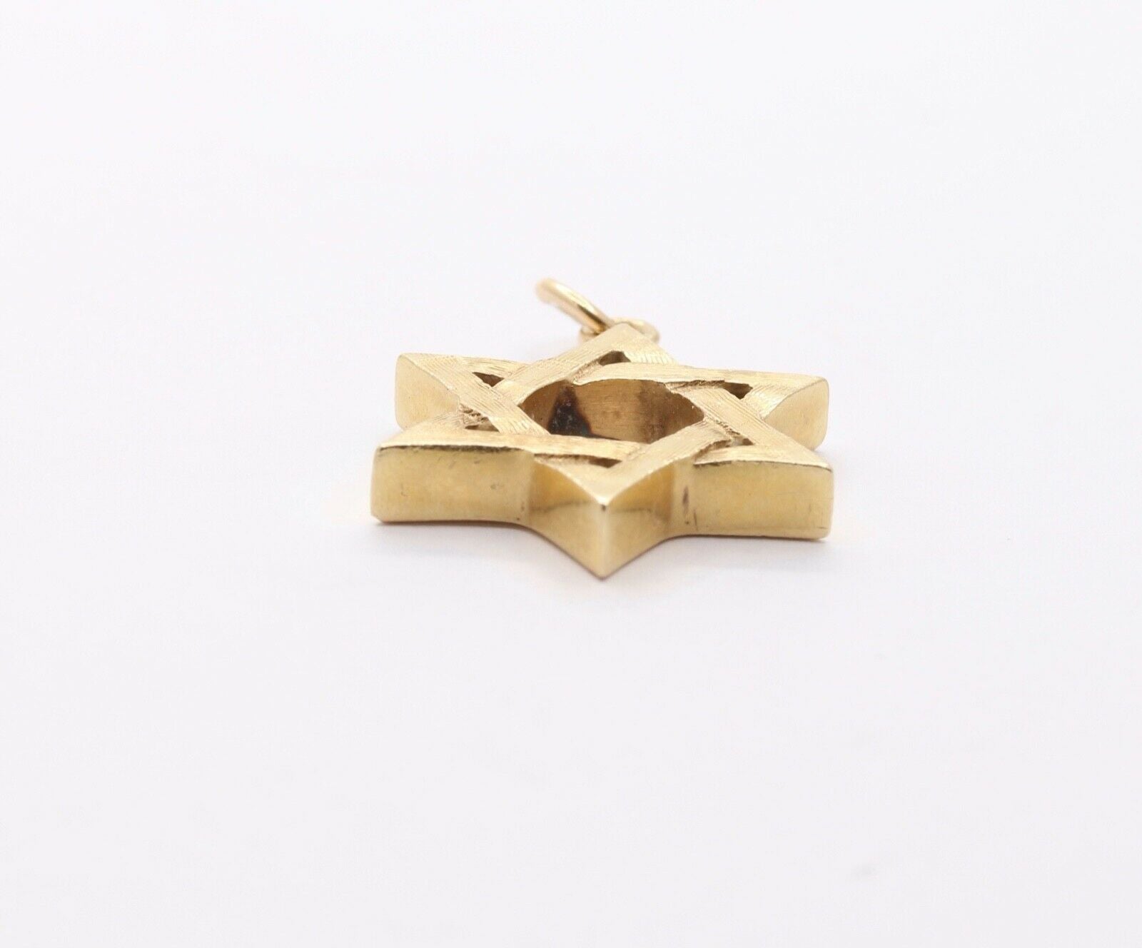 Vintage 14K Yellow Gold Star of David Pendant Charm