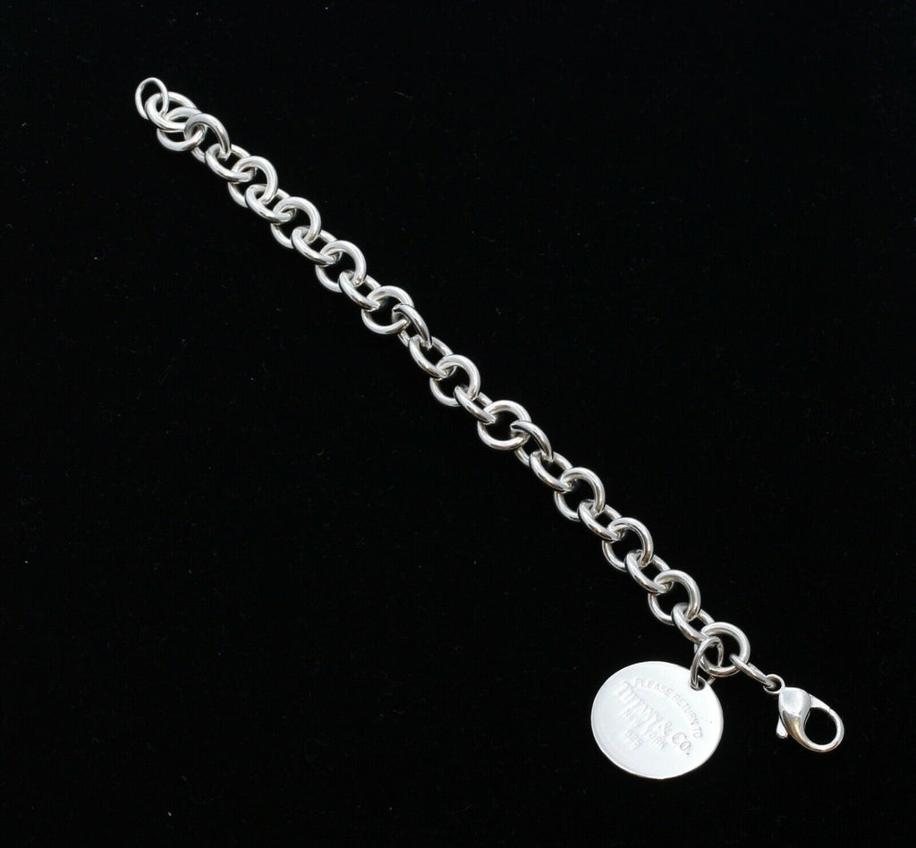 Vintage Tiffany and Co. Round Link Charm Bracelet 925