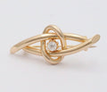 Vintage 14K Rolled Gold Old European Cut Diamond Brooch, Antique Pin
