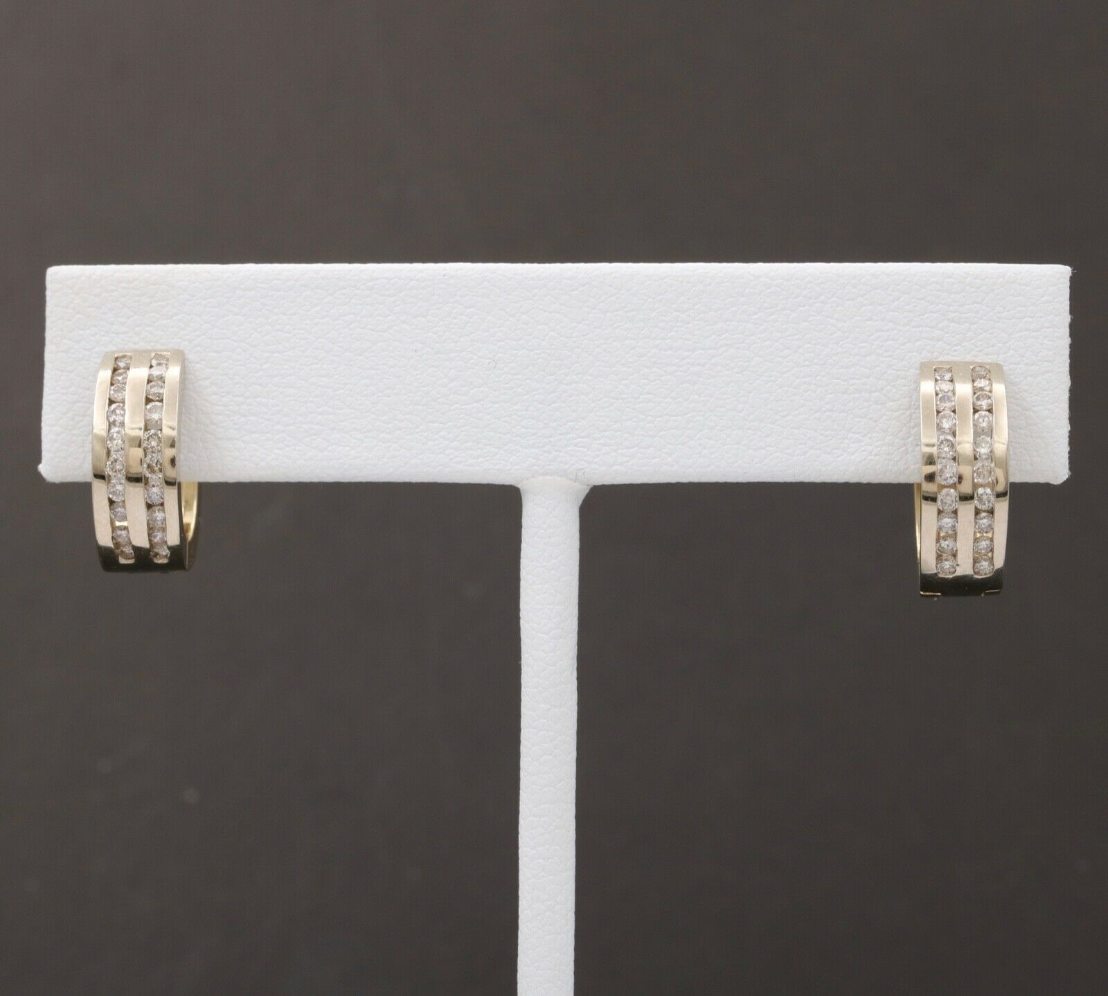 Classic Petite 14K White & Yellow Gold Diamonds Huggies Earrings
