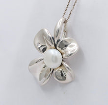 Load image into Gallery viewer, Vintage Sterling Silver Ann King Pearl Orchard Flower Pendant
