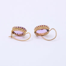 Load image into Gallery viewer, Victorian Rose De France Amethyst 14K Yellow Gold Earrings
