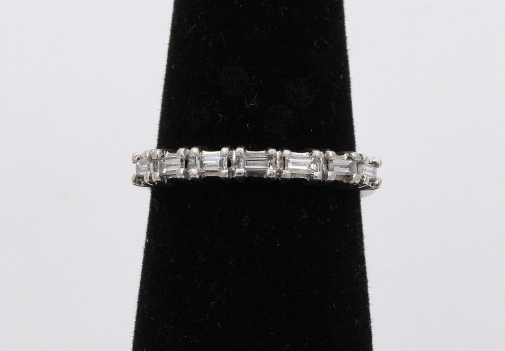 Vintage Ladies Wedding Band Baguette Diamonds Platinum Ring