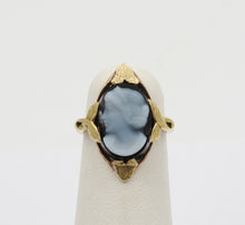 Load image into Gallery viewer, Art Nouveau Cameo Onyx 14K Yellow Gold Ring
