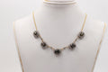 Vintage Black Star Sapphires White Sapphires 14K YG Necklace