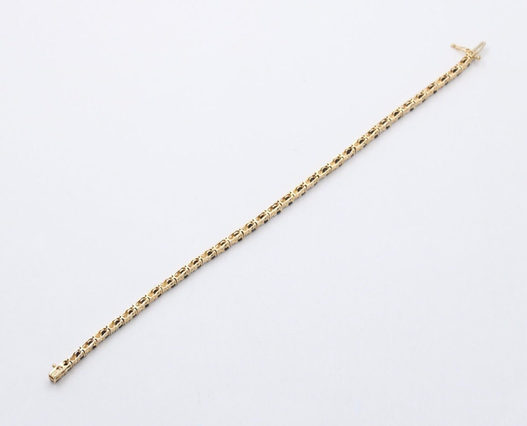 VIntage 14K Yellow Gold Sapphire and Diamond Tennis bracelet