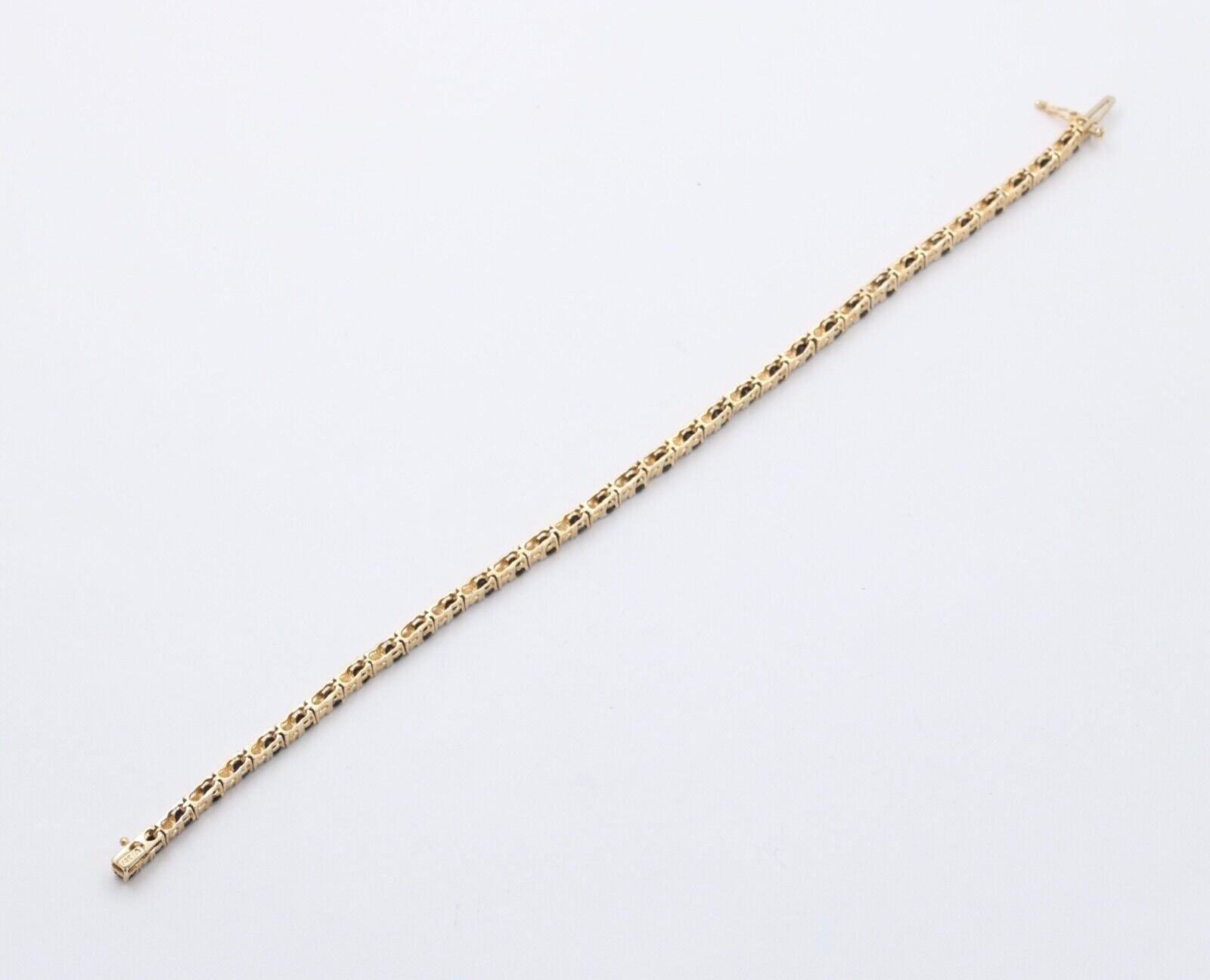 VIntage 14K Yellow Gold Sapphire and Diamond Tennis bracelet