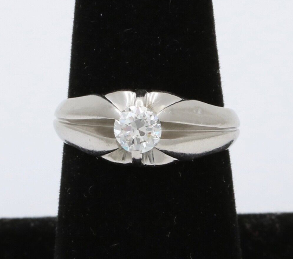 Antique Art Deco Platinum diamond ring Band, Engagement ring