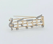 Load image into Gallery viewer, Music Lovers Brooch!! 14K Yellow Gold Diamonds Notes Movable Staff Pin Pendant
