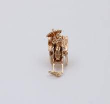 Load image into Gallery viewer, Vintage 14K Yellow Gold Chinese Rickshaw Charm Pendant
