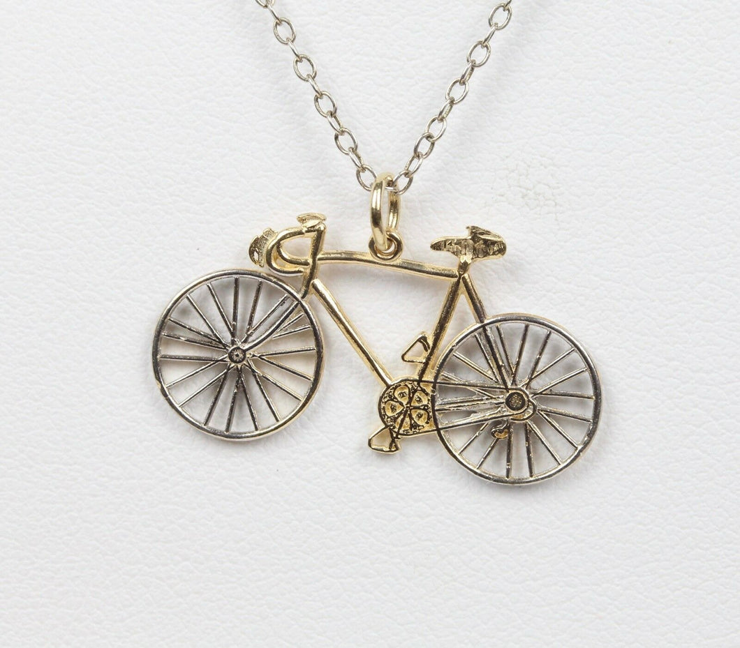 Vintage 14K Yellow Gold Bike Pendant