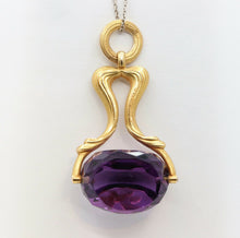 Load image into Gallery viewer, Beautiful Victorian FOB Amethyst 14K Yellow Gold Swivel Stone Pendant
