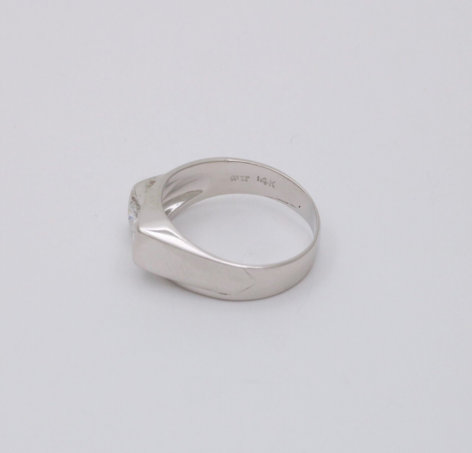 Vintage 14K White Gold Diamond Bypass Ring, Band.