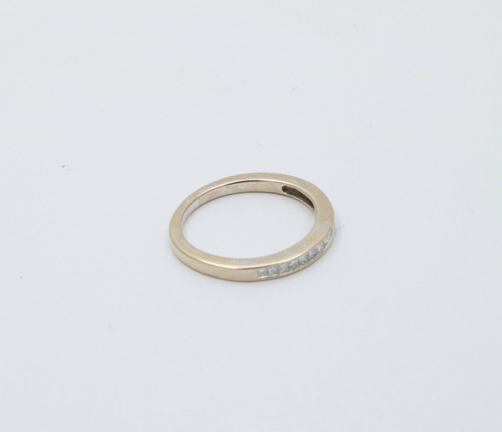 Vintage 14K White Gold Half Eternity DIamond Ring Band