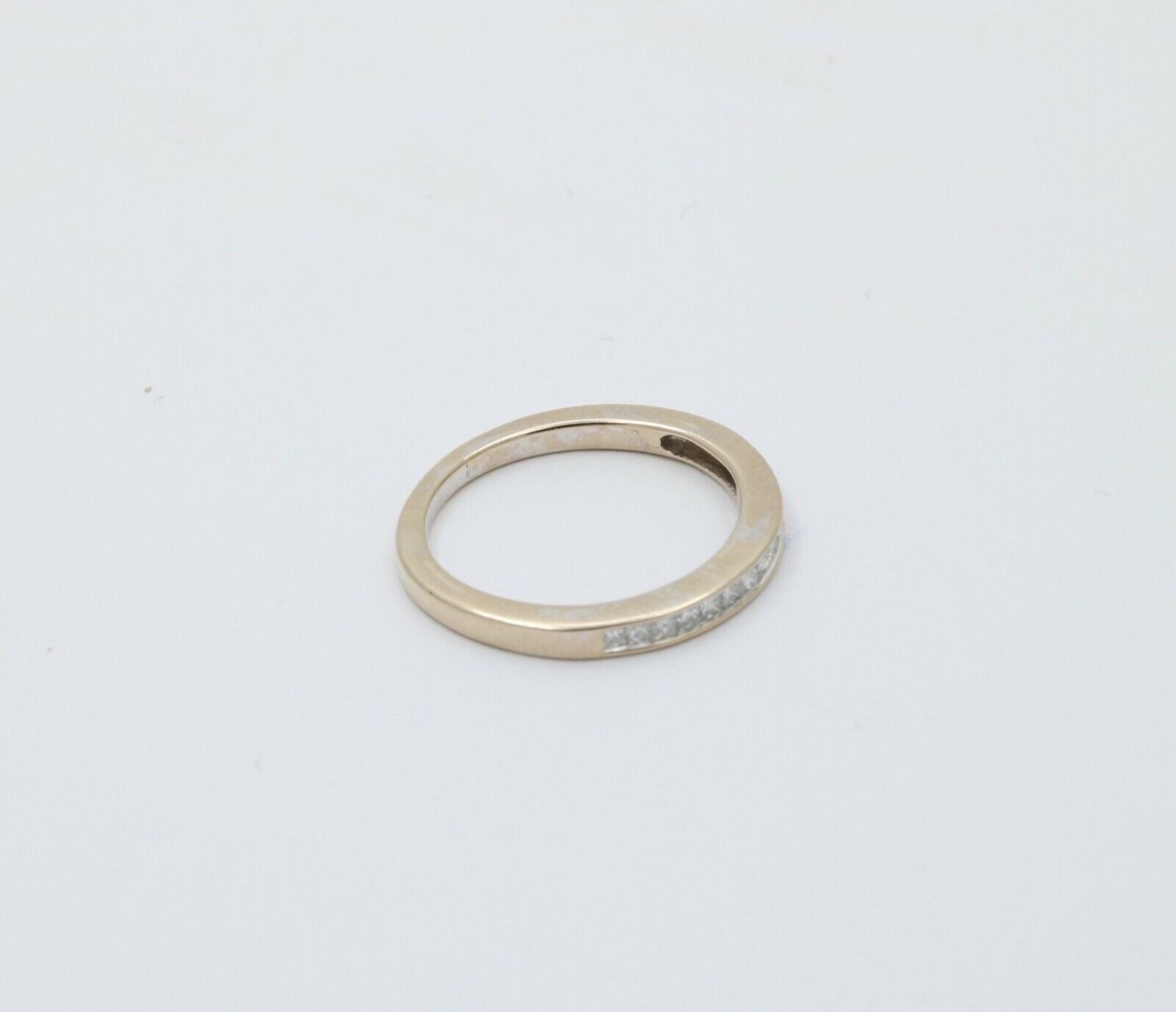 Vintage 14K White Gold Half Eternity DIamond Ring Band