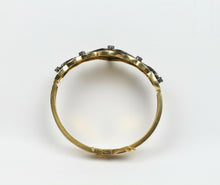 Load image into Gallery viewer, Victorian Mourning Antique Bracelet 18K Yellow Gold Black Enamel &amp; Diamond
