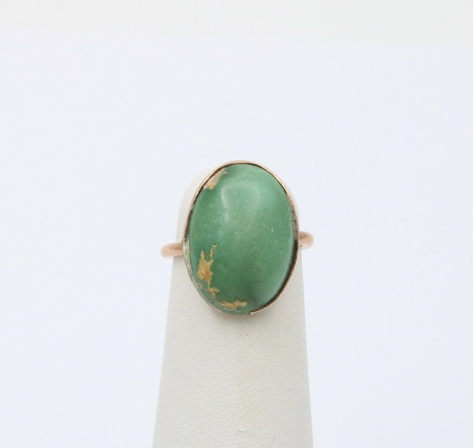 Victorian Cabochon Turquoise 14K Yellow Gold Ring