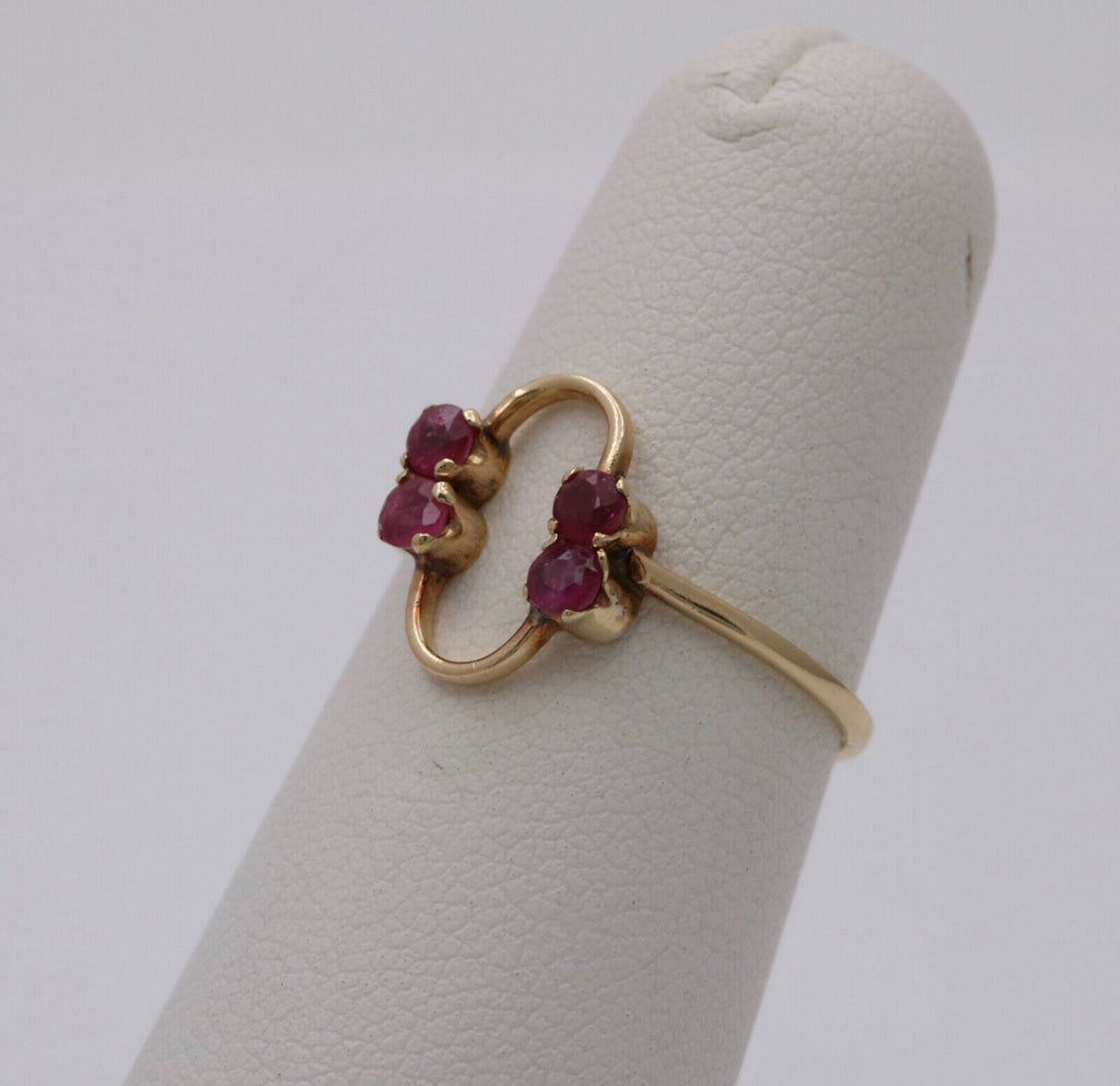 Vintage Ruby 14K Yellow Gold Ring Band, Stacking Ring