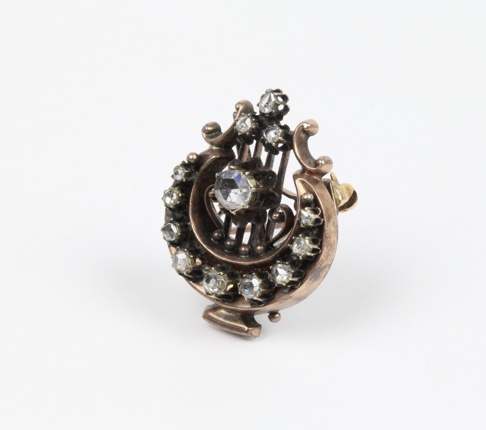 Victorian Ladies 9K Harp Pendant Pin